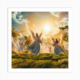 Angels Flying In The Sky Art Print