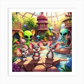 Aliens In The Jungle Art Print