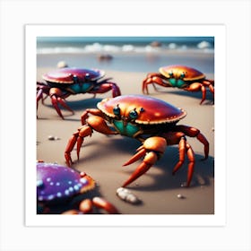 Crabs On The Beach Art Print