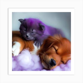 Napping Pets Art Print