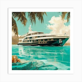 Yacht In The Ocean 4 Art Print