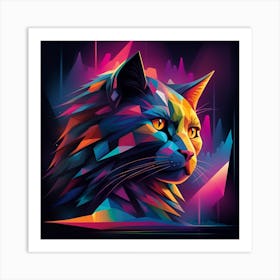 Colorful Cat Art Print