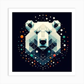 Geometric Art Polar bear 2 Art Print