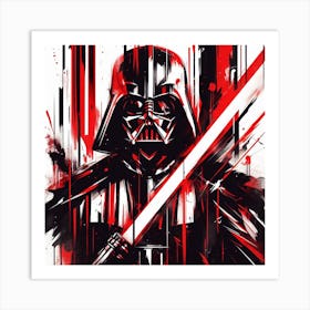 Darth Vader Red Streaks And Lightsaber Star Wars Art Print Art Print