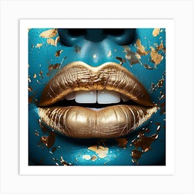 Gold Lips Art Print