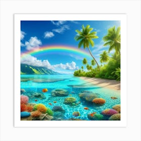 Rainbow Over The Ocean 2 Art Print