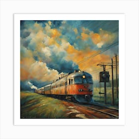 Train On The Tracks 2 Art Print