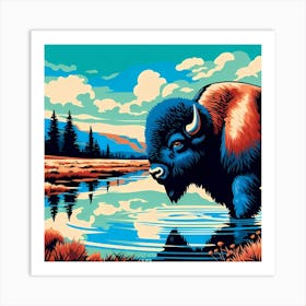 Bison Painting Art Print