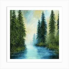 River In The Forest Art Print