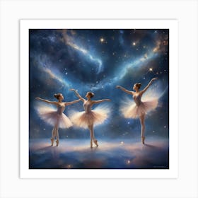 Three Ballerinas In Space paintings art print Art Print