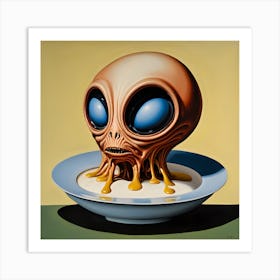 Alien In A Bowl Art Print