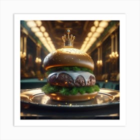 Burger With Crown Art Print