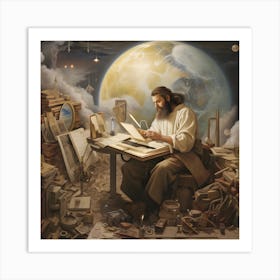 Jesus At Work Art Print