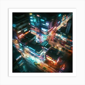 Cityscape At Night 1 Art Print