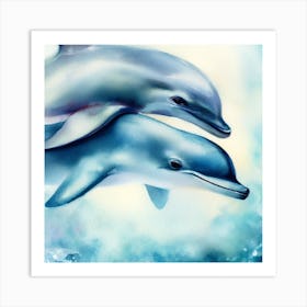 Liquid Poetry: Graceful Dolphins Art Print