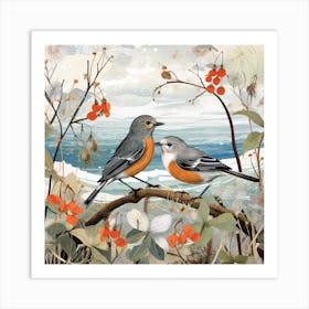 Bird In Nature European Robin 1 Art Print