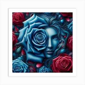 Blue Roses 7 Art Print