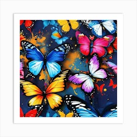 Colorful Butterflies 64 Art Print