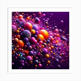 Abstract Colorful Spheres Art Print