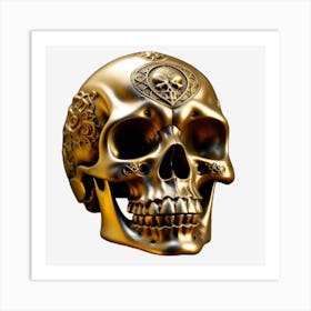 Gold Skull 1 Art Print