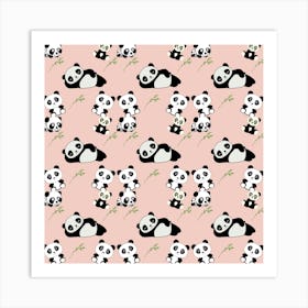 Cute Panda Animal Pattern Art Print