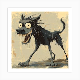 Vintage 80s Nightmarish Dog 3 Art Print