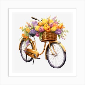 Bicycle With Flowers Art Print