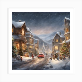 Christmas Village Art Print