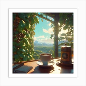 Coffee Table With A View Art Print