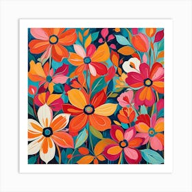 Colorful Flowers Art Print