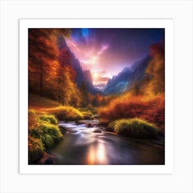 Autumn Landscape Painting 6 Art Print