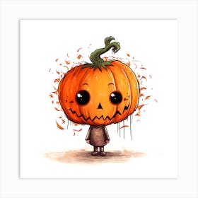 Cute Halloween Pumpkin Art Print