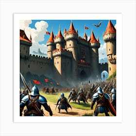 Knights In Armour Art Print