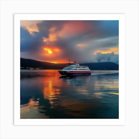 Sunset On A Ferry 22 Art Print