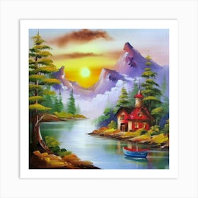 Multicolored landscape. 12 Art Print