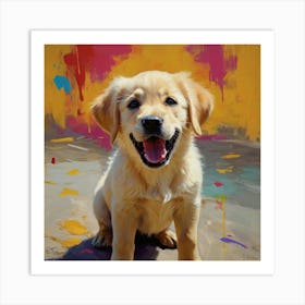 Yellow Labrador Retriever Puppy Art Print