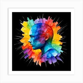 Rainbow Head 1 Art Print