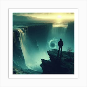 Man Standing On A Cliff 4 Art Print