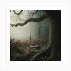 Swing In The Forest 2 Art Print