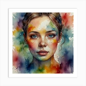 Watercolor Of A Girl 45 Art Print