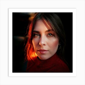 Firefly Portrait, Woman, Strong, Big Eyes, Staring, Firmly, Lens, Scarlet, Flame, Intense, Captivati (2) Art Print