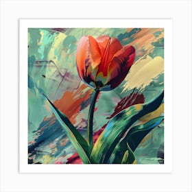 Abstract Tulip Painting Art Print