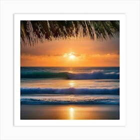 intricate meeting of sea and sky, using an elongated frame to showcase a sweeping view of the beach Art Print