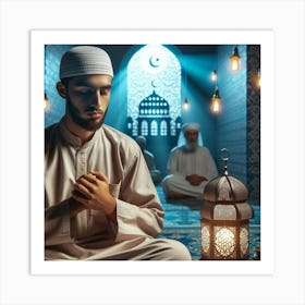 Muslim Man Prayingلمشاعر الروحانية في رمضان 1 Art Print