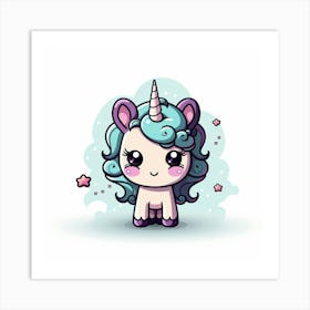 Kawaii Unicorn Art Print