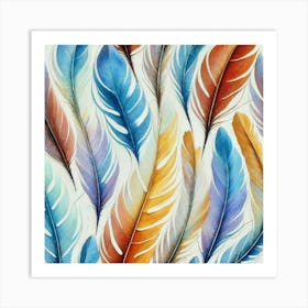 Watercolor Feathers Art Print