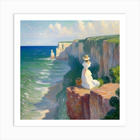 Lady On The Cliff Art Print