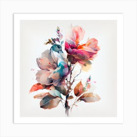 Watercolor Flower Abstract 11 Art Print