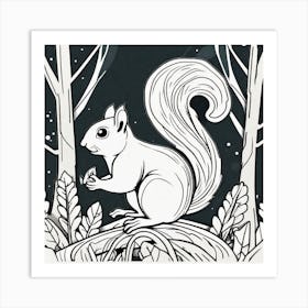 Squirrel In The Woods 50 Art Print