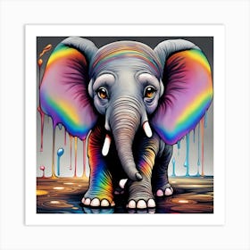 Rainbow Elephant 2 Art Print